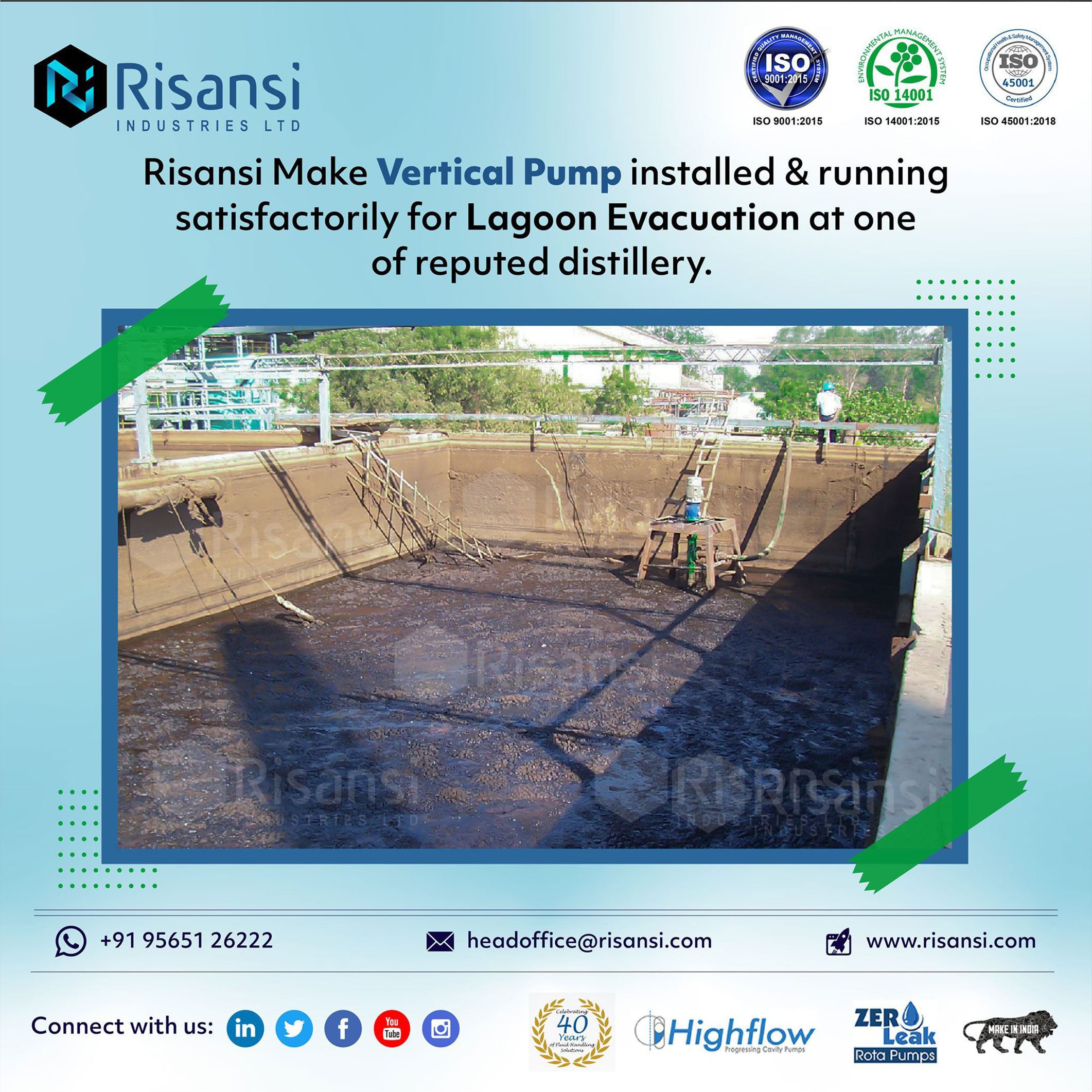 RIL Make Pump Installed in Distillery Industry